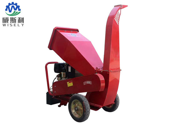 Cina 15KW Red Diesel Wood Chipper Mulcher, Mesin Chred Shredder Taman pemasok